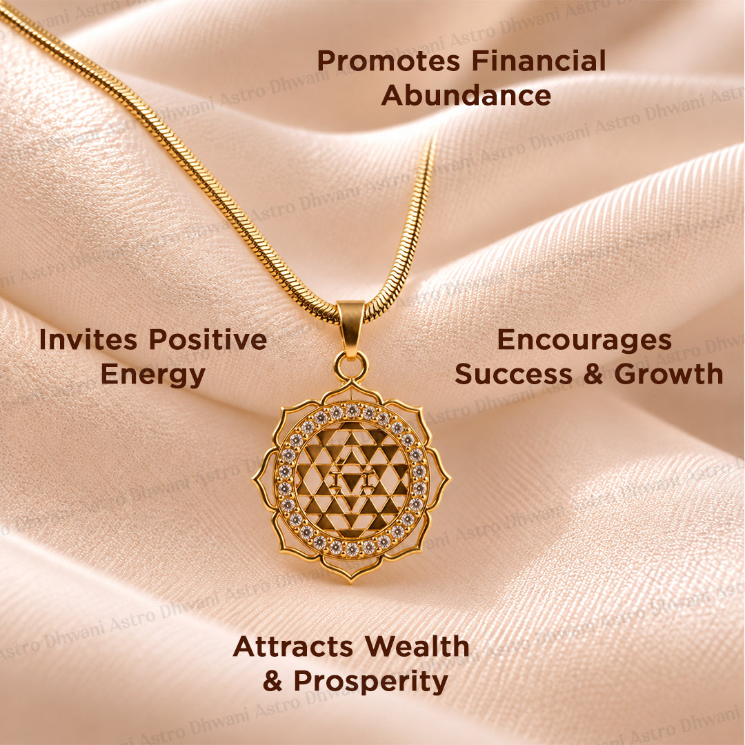 Gold Laxmi Yantra Pendant ( Blessing & Protection ) - Abhimantrit
