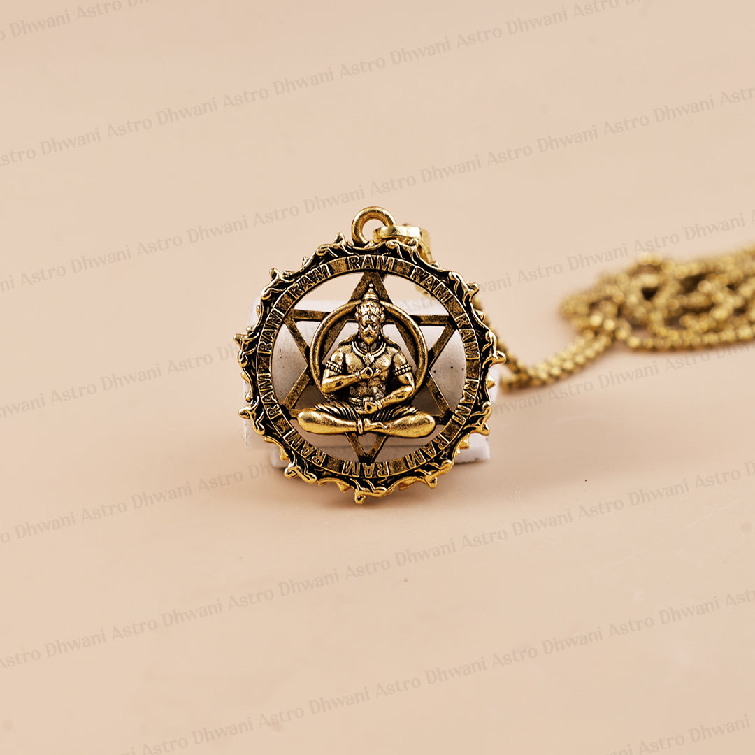 Igp Plating Meditating Hanuman Ji Pendant With Strength Calmness