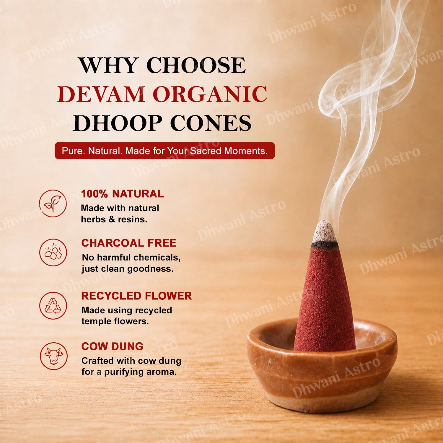DEVAM Divine Incense Dhoop Cones | Spiritual Fragrance Collection for Pooja, Meditation & Home