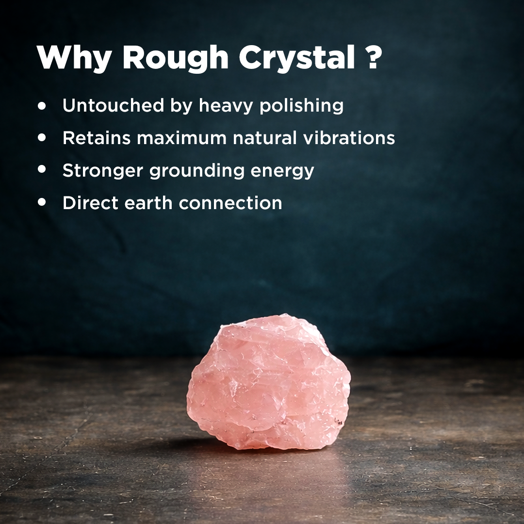 Rose quartz Rough Stone - Abhimantrit & Certified