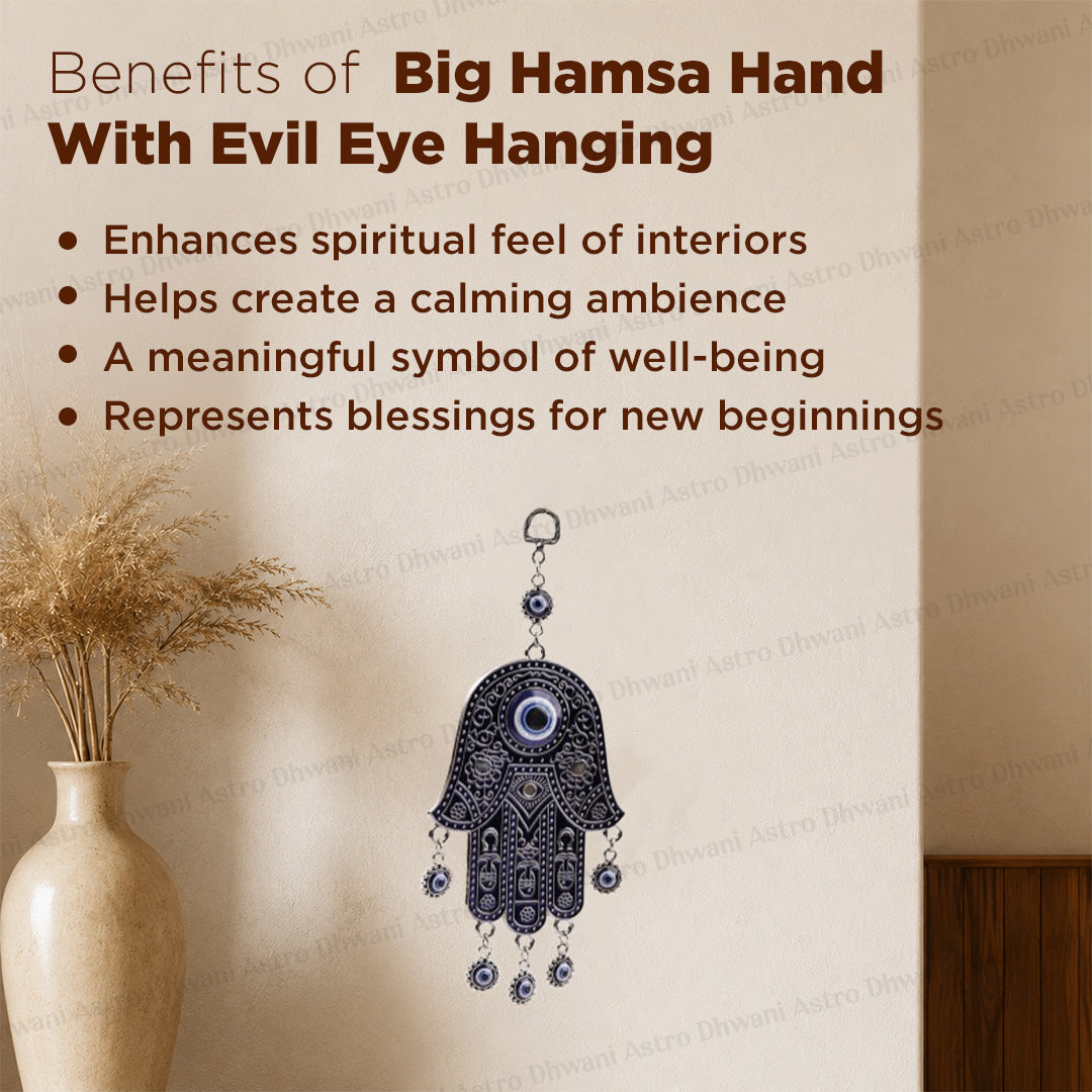 Big Hamsa Hand with Evil Eye Hanging - Abhimantrit