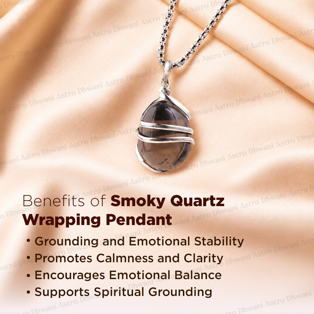 Smoky Quartz Wrapping Pendant - Abhimantrit & Certified