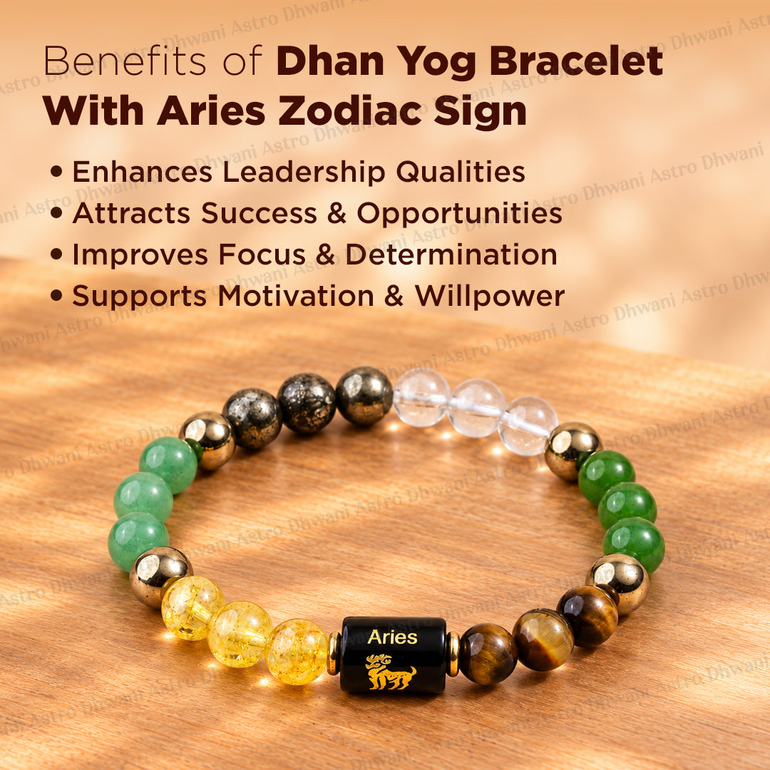 Dhan Yog Bracelet with Aries ( मेष ) Zodiac Sign