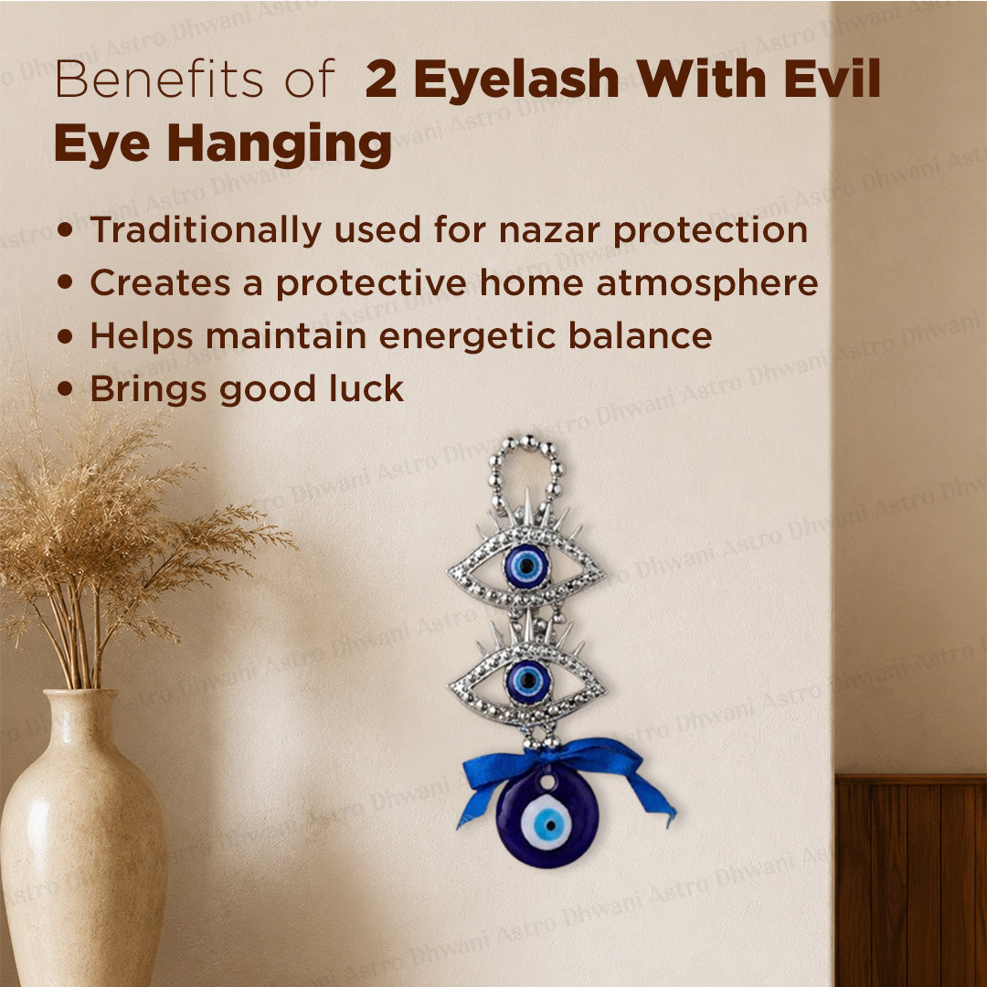 2 Eyelash with Evil Eye Hanging - Abhimantrit