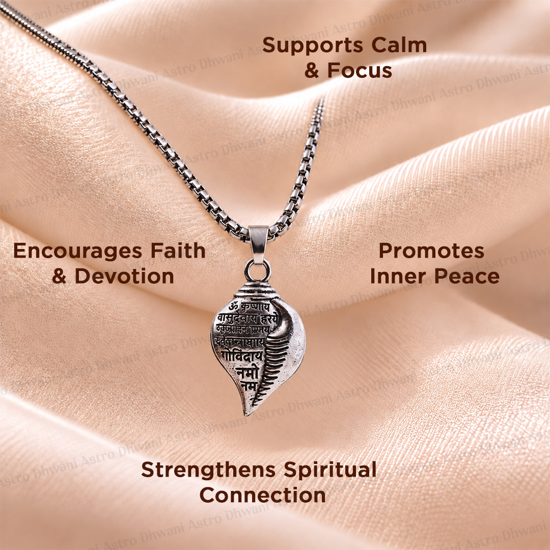 Krishna Vasudevaya Mantra Shankh Pendant - Abhimantrit