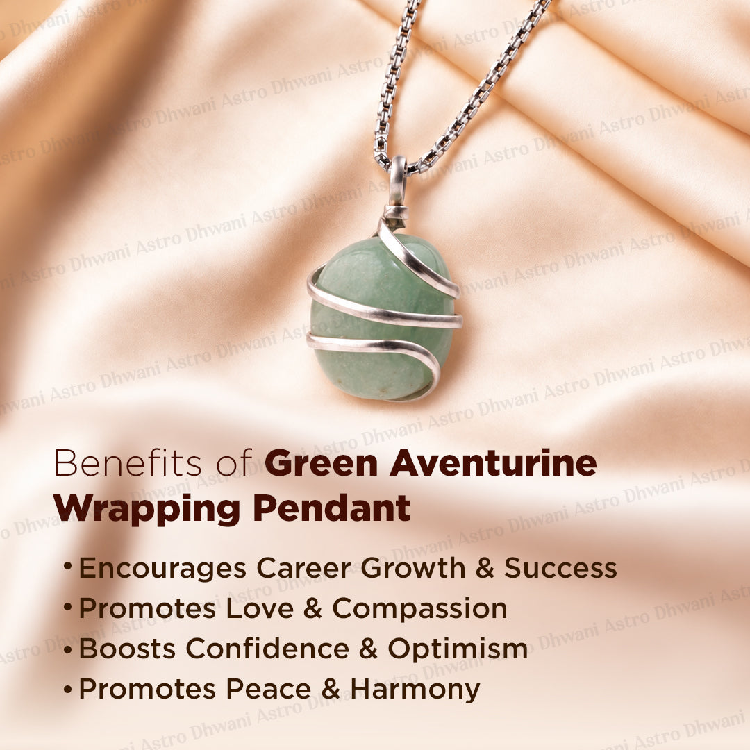 Green Aventurine Wrapping Pendant - Abhimantrit