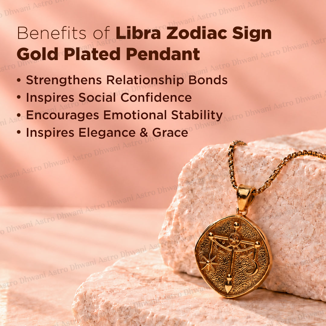 Libra Zodiac Sign Gold Plated Pendant for Beauty & Elegance