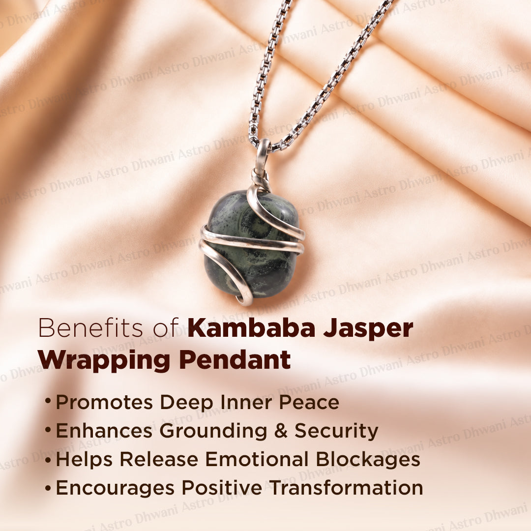 Kambaba Jasper Wrapping Pendant - Abhimantrit