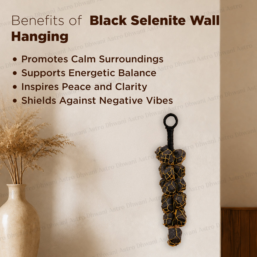 Black Selenite Wall Hanging - Abhimantrit