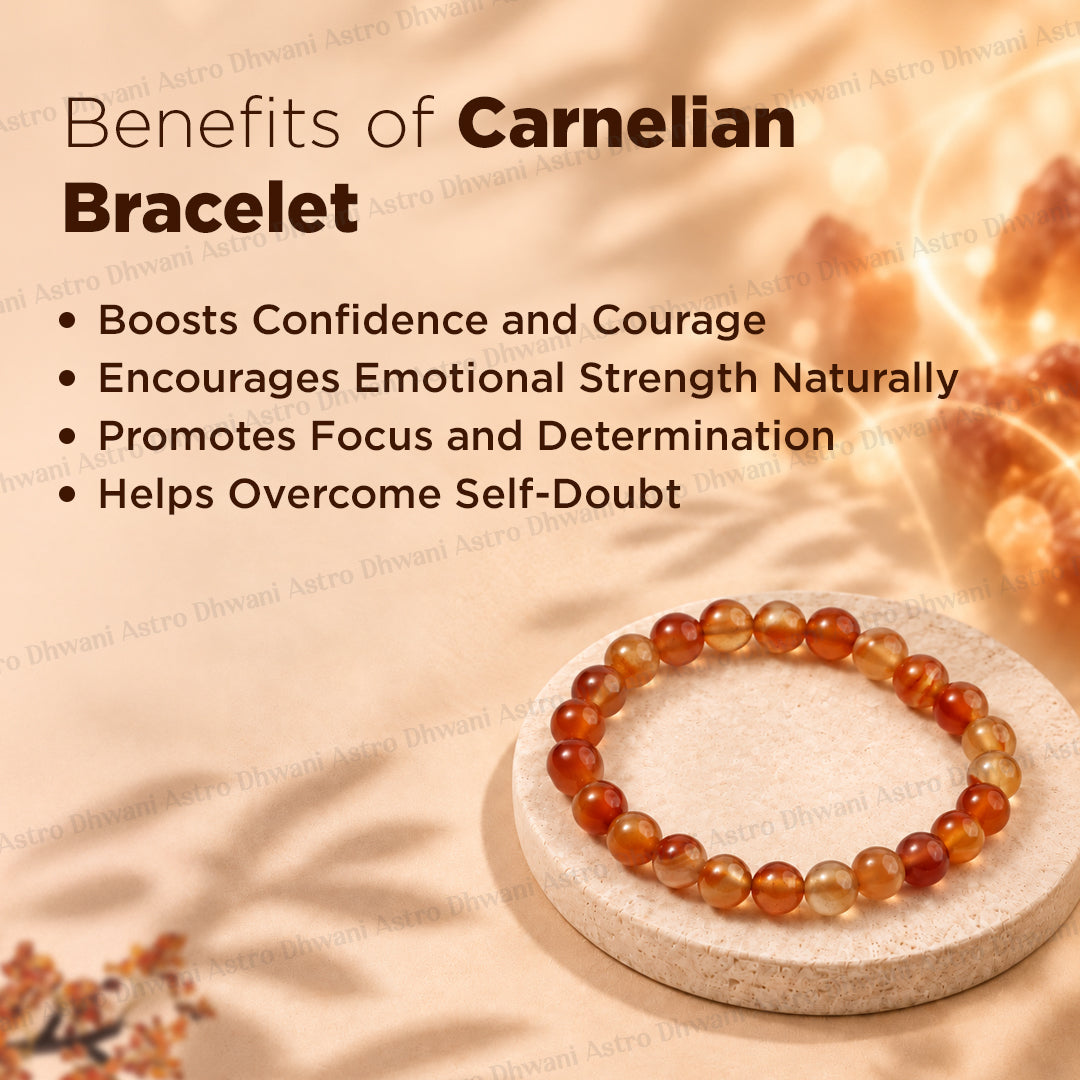 Carnelian Bracelet For Mangal Sun Strength Abhimantrit