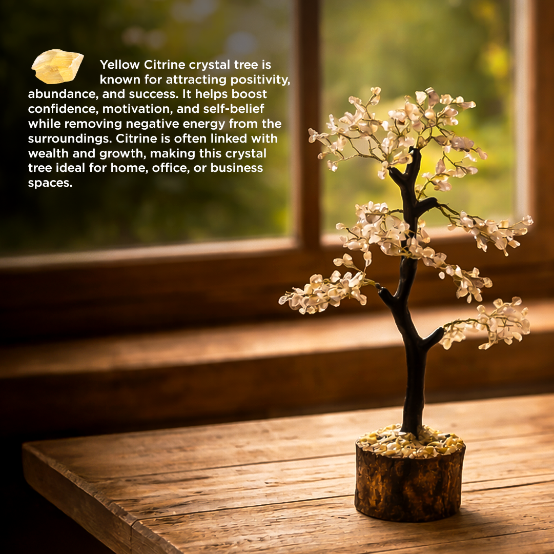 High Financial Status, Success in Job & Profession: Yellow Citrine Tree - Abhimantrit