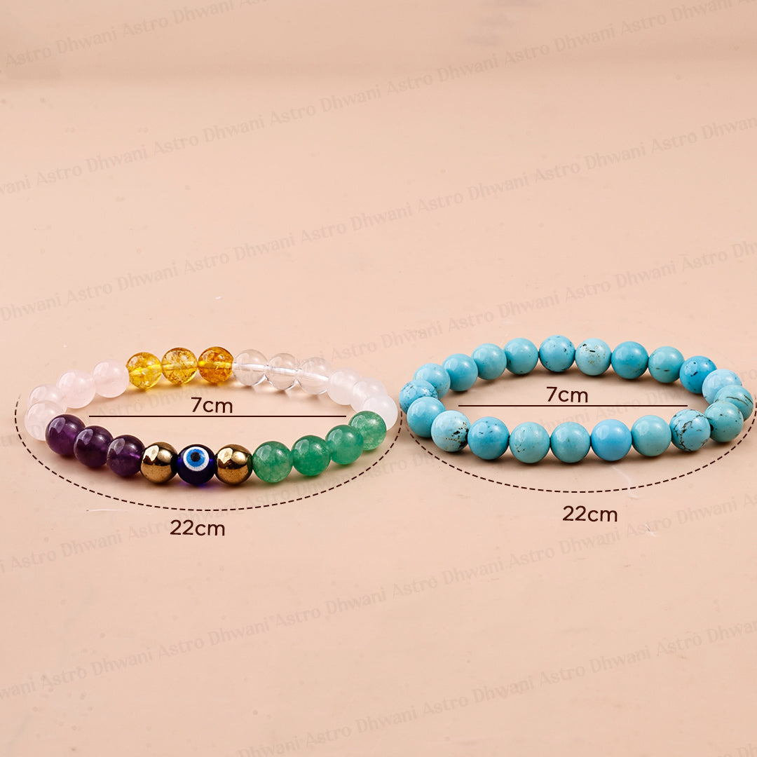 Pati Patni Mai Never Ending Pyaar: Turquoise & Couple Bracelet - Abhimantrit & Certified