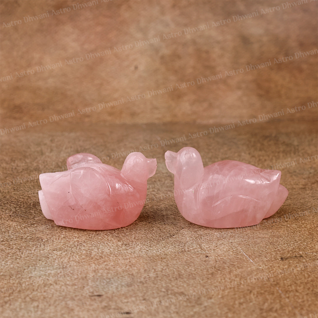 Rose Quartz Swan - Abhimantrit & Certified