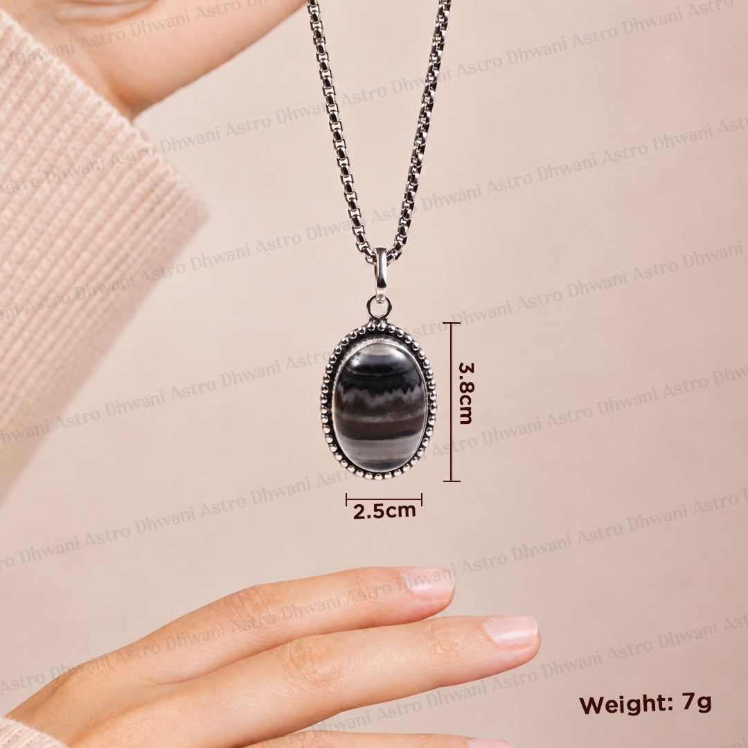 Sulemani Hakik Oval Stone Pendant - Abhimantrit & Certified