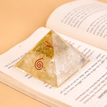 Selenite Pyramid with Shri Yantra