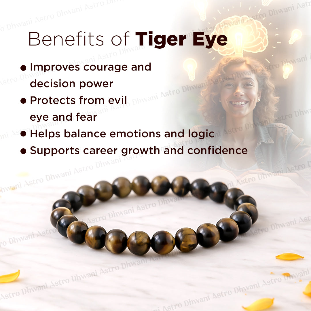 Tiger Eye Bracelet For Confidence Protection Success