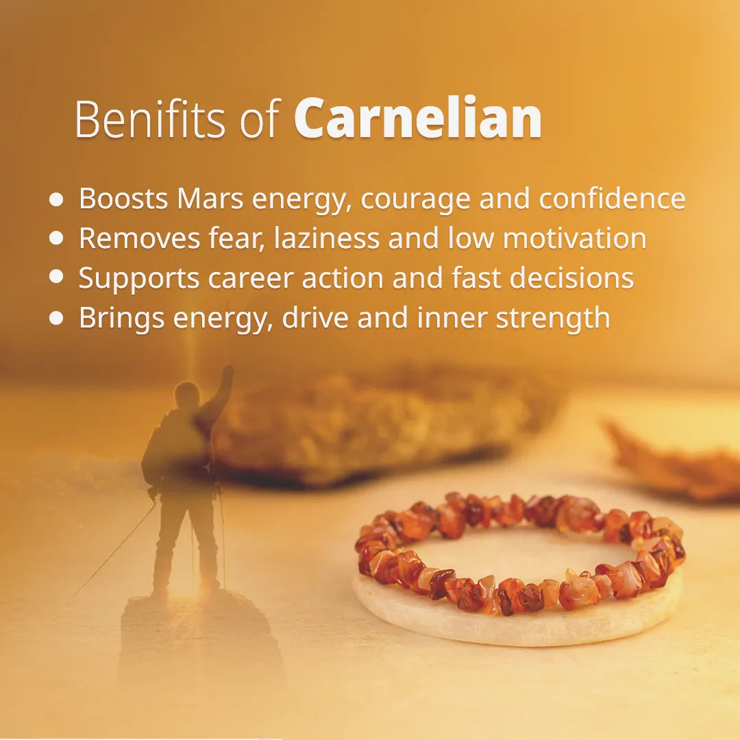 Helps Purify Blood, Lungs, Liver and Heart: Carnelian Uncut Bracelet