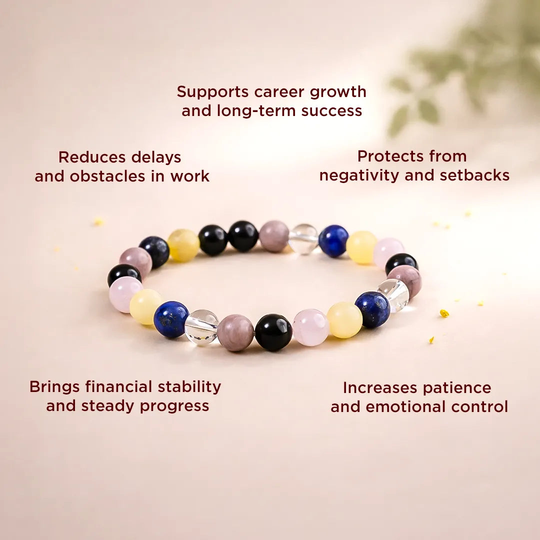 Capricorn Zodiac Bracelet – Natural Multi Stone Bracelet for Stability – Abhimantrit