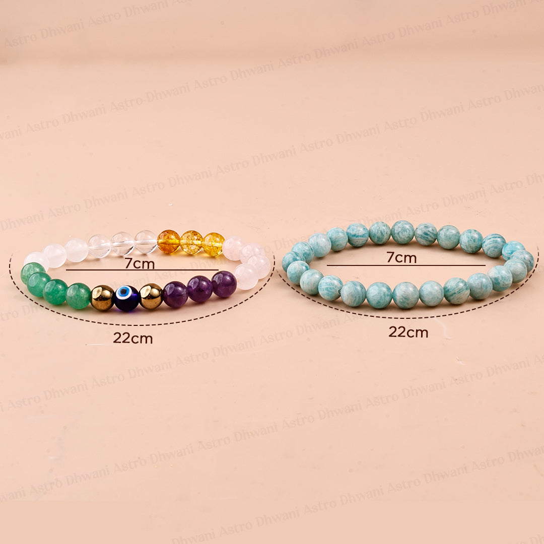 Couple Forever Love Combo Bracelets - Abhimantrit & Certified