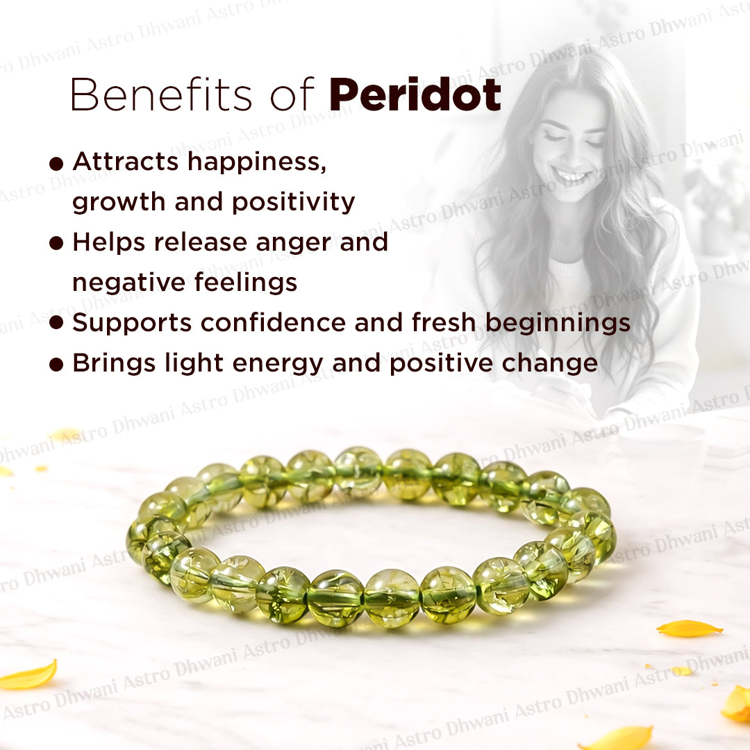 Stress Relieve and Removes Tension: Peridot Bracelet - Abhimantrit & Certified