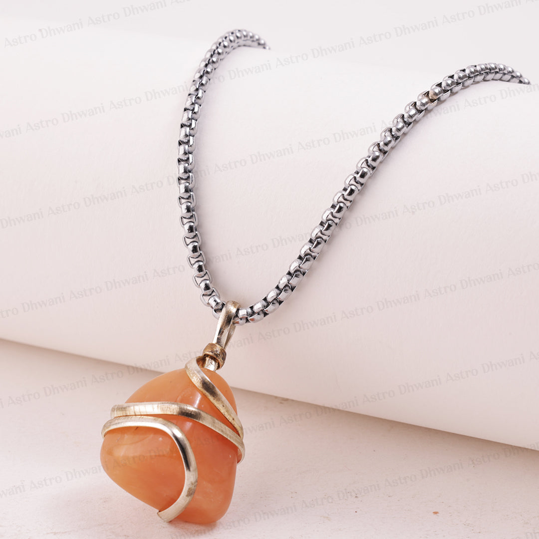 Red Aventurine Wrapping Pendant ( Harmony, Trust and Understanding in Relationship) - Abhimantrit & Certified