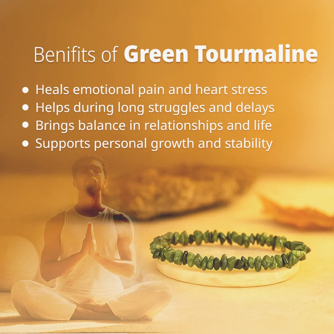 Open your Heart, Foster your love & Understanding: Green Tourmaline Uncut Bracelet