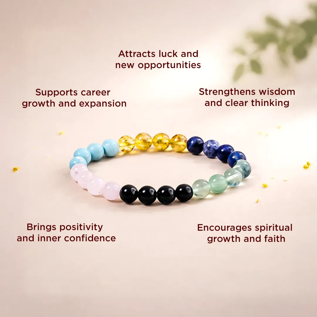 Sagittarius Zodiac Bracelet – Natural Multi Stone Bracelet for Luck, Wisdom & Growth – Abhimantrit