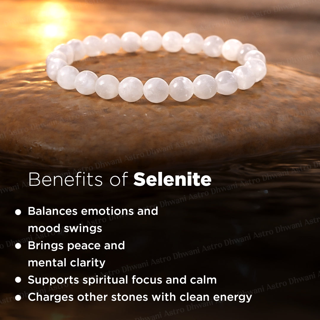 Spiritual Cleansing & Purification: Selenite Bracelet - Abhimantrit & Certified