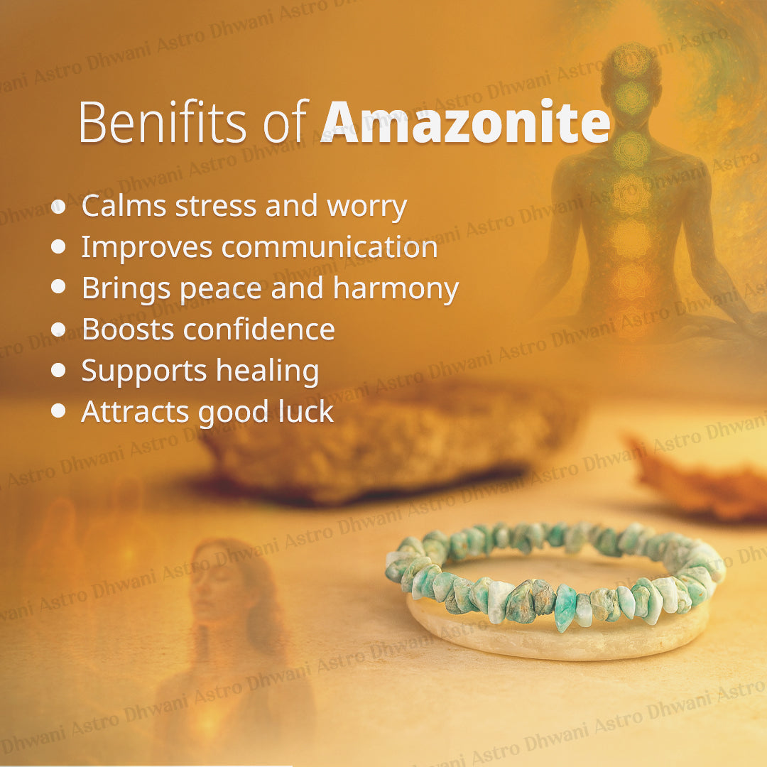 Reduces Mars Effects, Balances Root Chakra & Adds Stability: Amazonite Uncut Bracelet - Abhimantrit & Certified