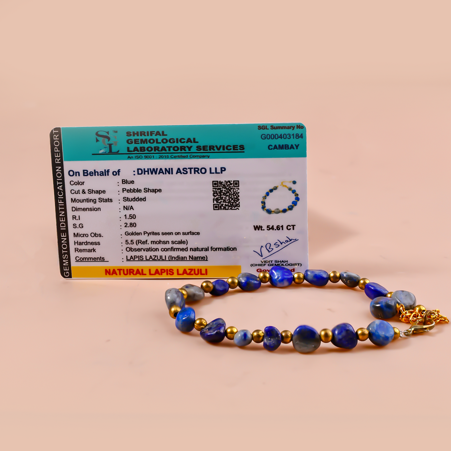 Natural Lapiz Lazuli Anklet