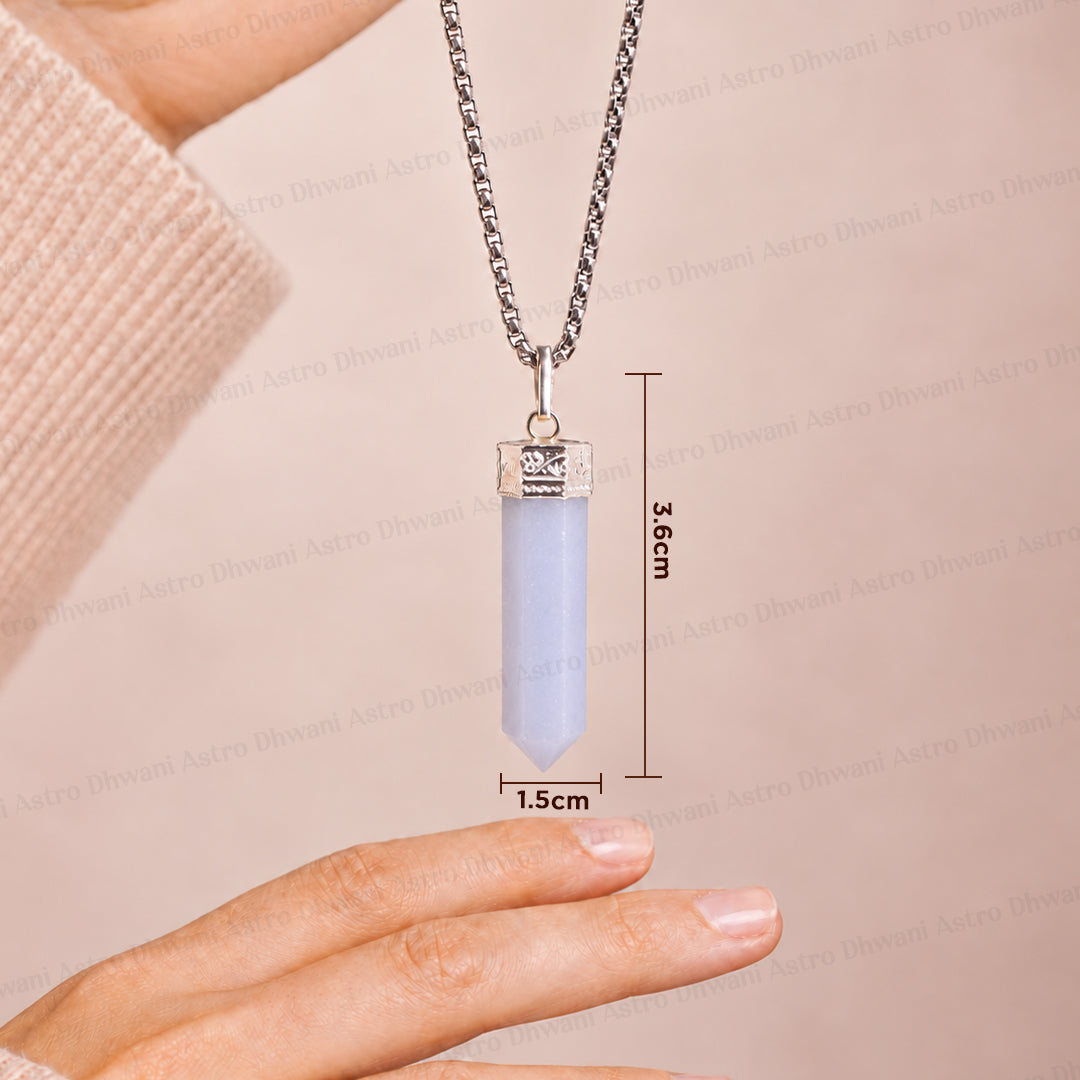 Angelite Pencil Pendant - Abhimantrit & Certified