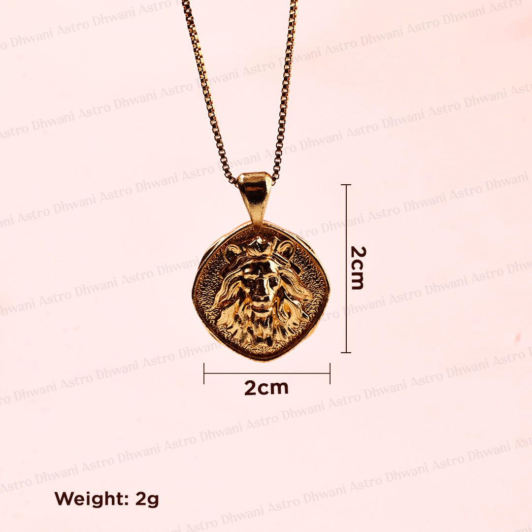 Leo Zodiac Sign Gold Plated Pendant for Men & Women