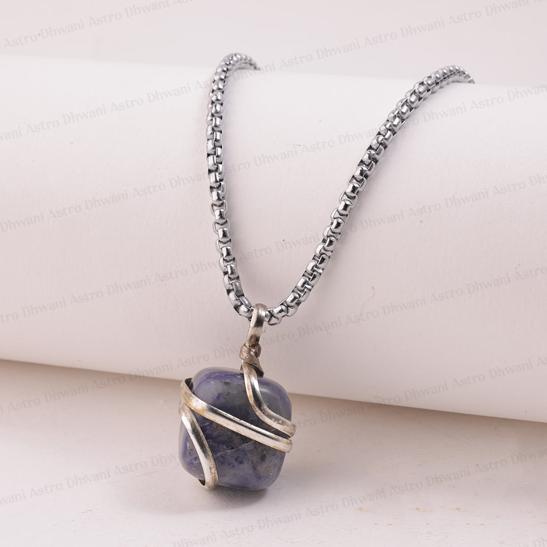 Sodalite Wrapping Pen Pendant - Abhimantrit & Certified