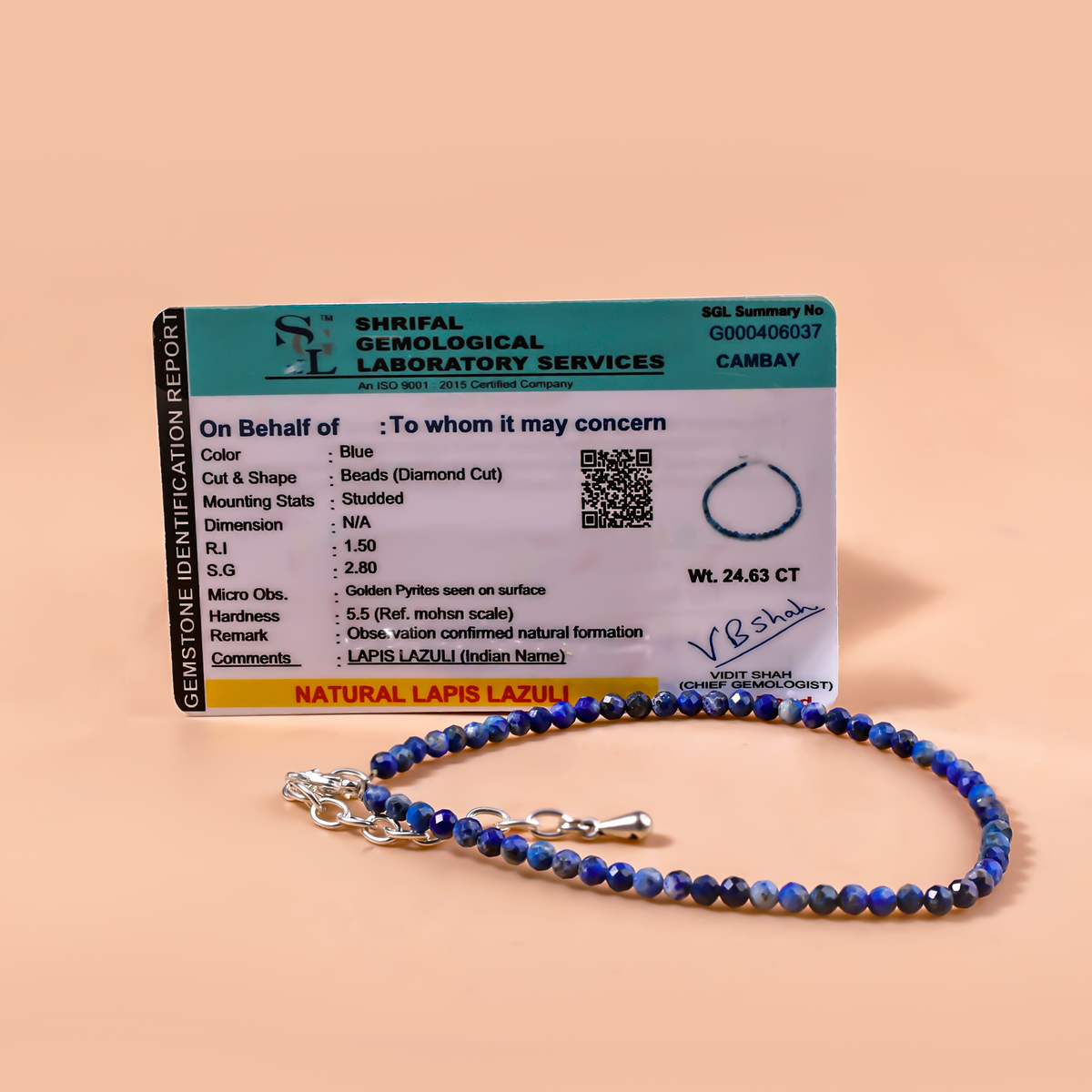 Lapis Lazuli Diamond Cut Anklet