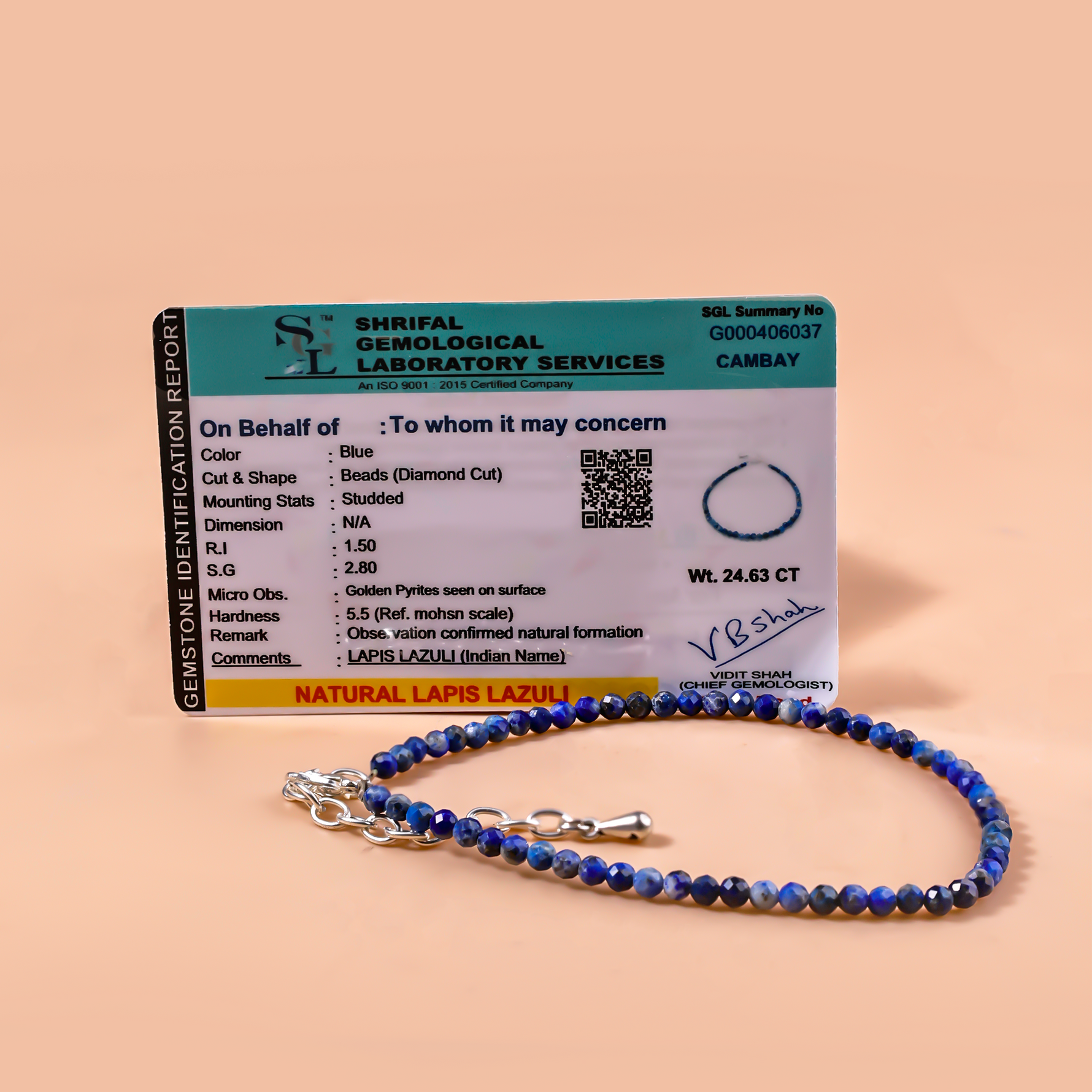 Lapis Lazuli Diamond Cut AnkletLapis Lazuli Diamond Cut Anklet