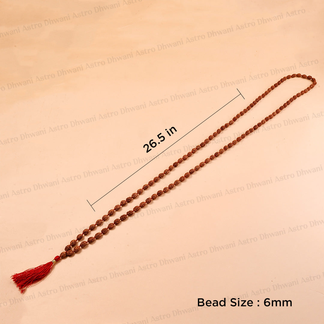3 Mukhi Rudraksha Mala – Sacred Spiritual Necklace for Prayer, Meditation & Healing