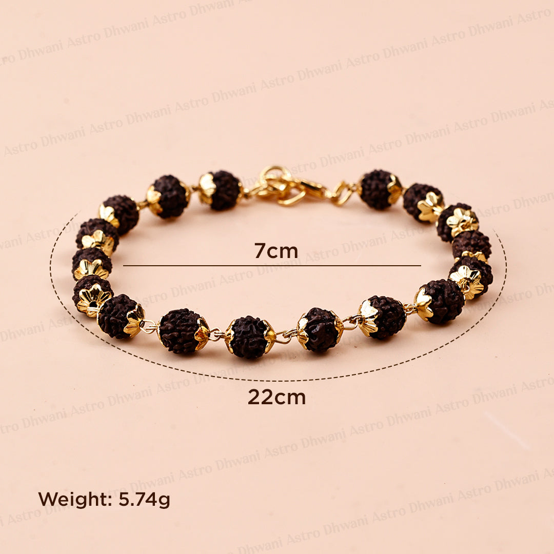 Gold Plated Karungali Malai Bracelet