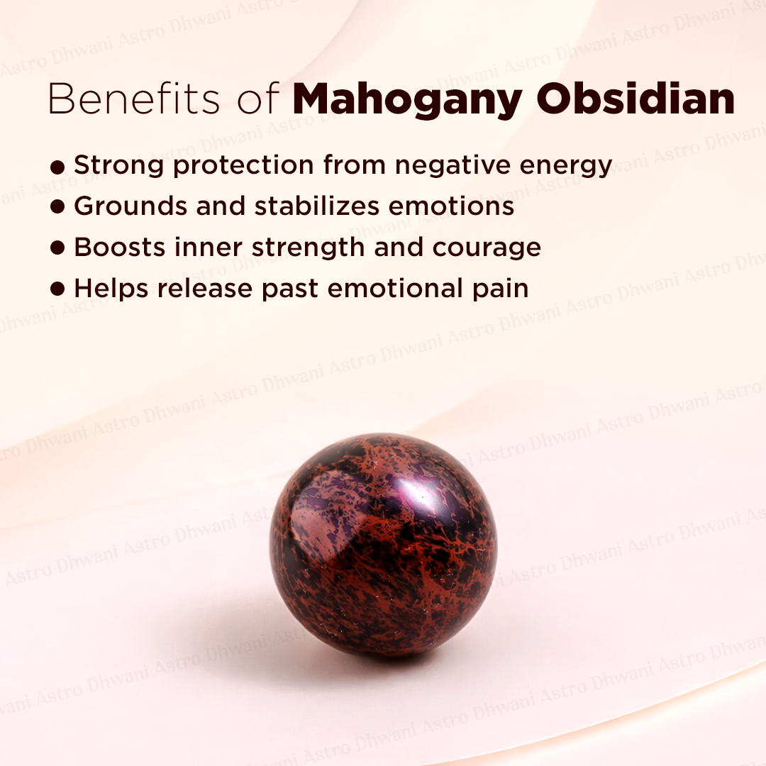 Natural Mahogany Obsidian Crystal Ball Abhimantrit Certified
