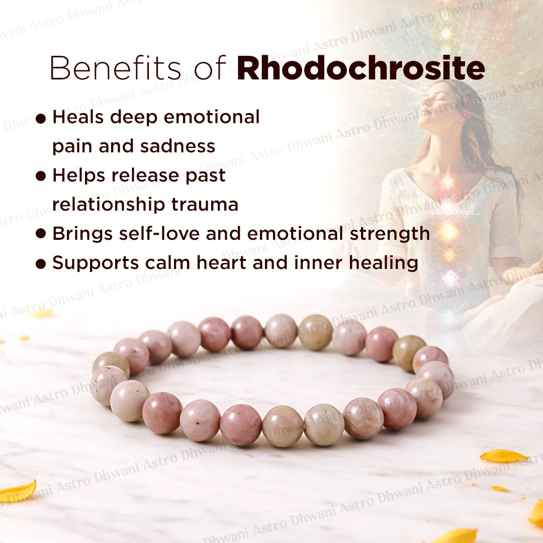 Rhodochrosite Bracelet - Abhimantrit & Certified