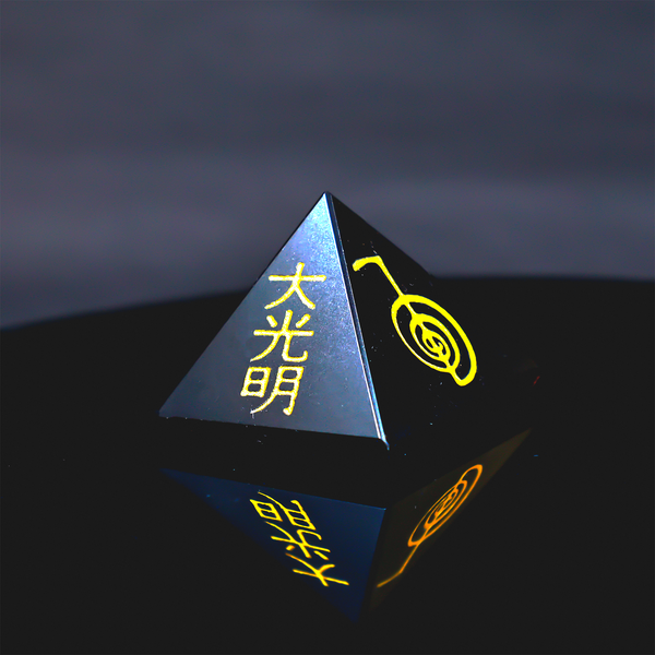 Black Tourmaline Reiki Symbol Pyramid