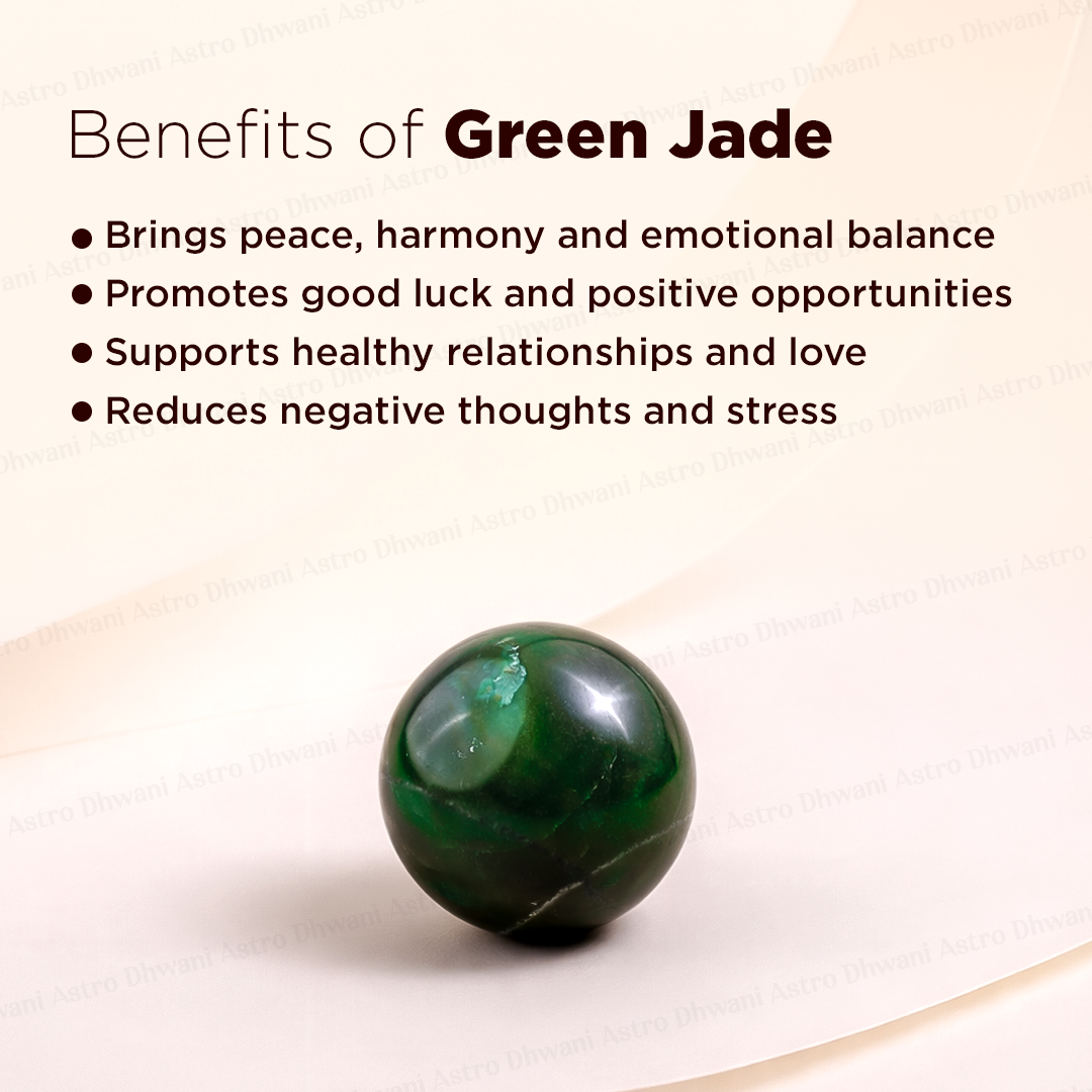 Natural Green Jade Crystal Ball Abhimantrit Certified