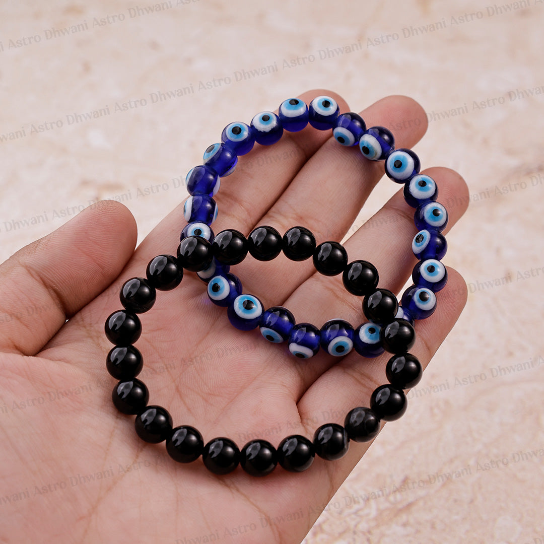 Protection Brahmastra (Evil Eye Bracelet & Black Sulemani Bracelet) - Abhimantrit & Certified