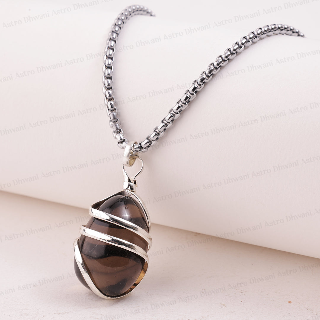 Smoky Quartz Wrapping Pendant - Abhimantrit & Certified