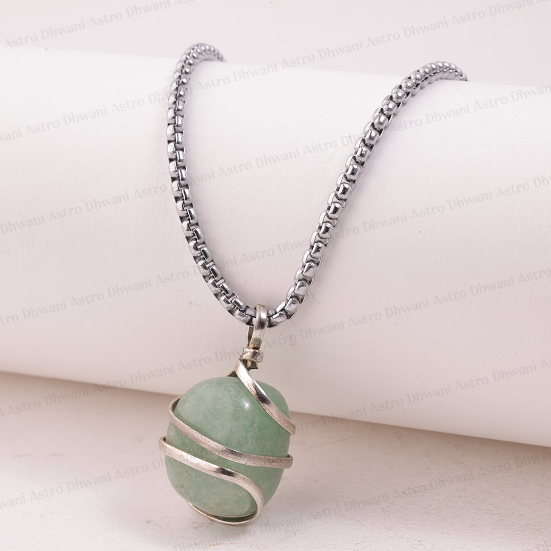 Green Aventurine Wrapping Pendant - Abhimantrit