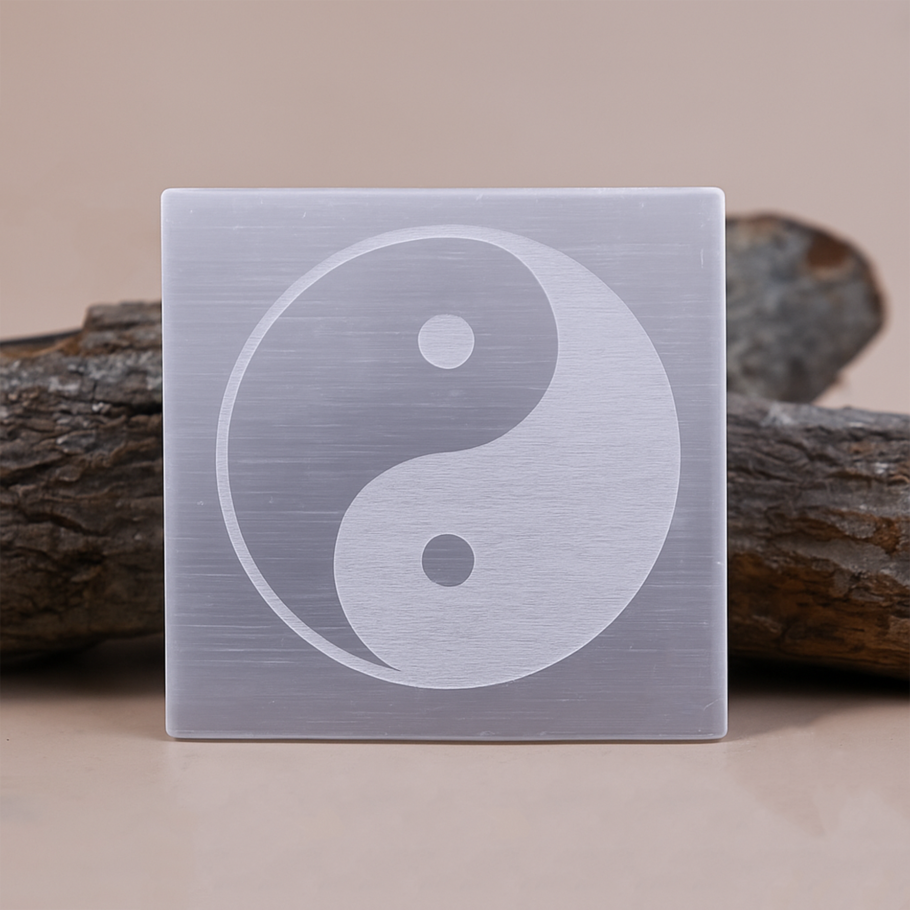 Yin & Yang Selenite Plate Square