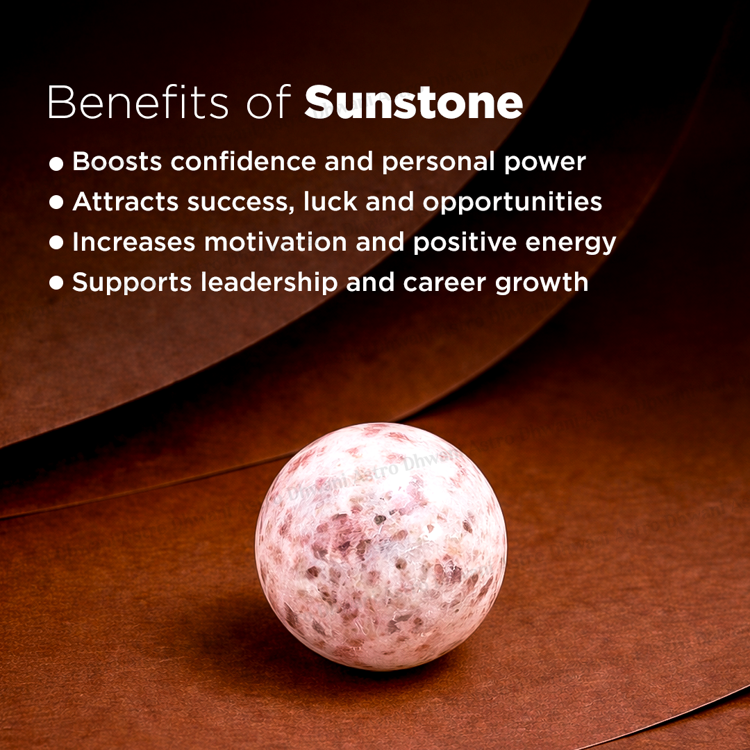Natural Sunstone Crystal Ball Abhimantrit Certified