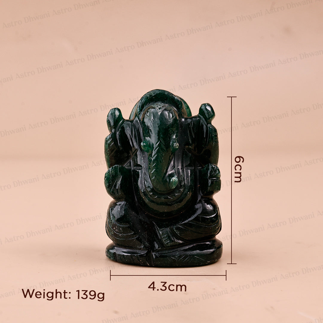 Green Jade Ganesha - Abhimantrit