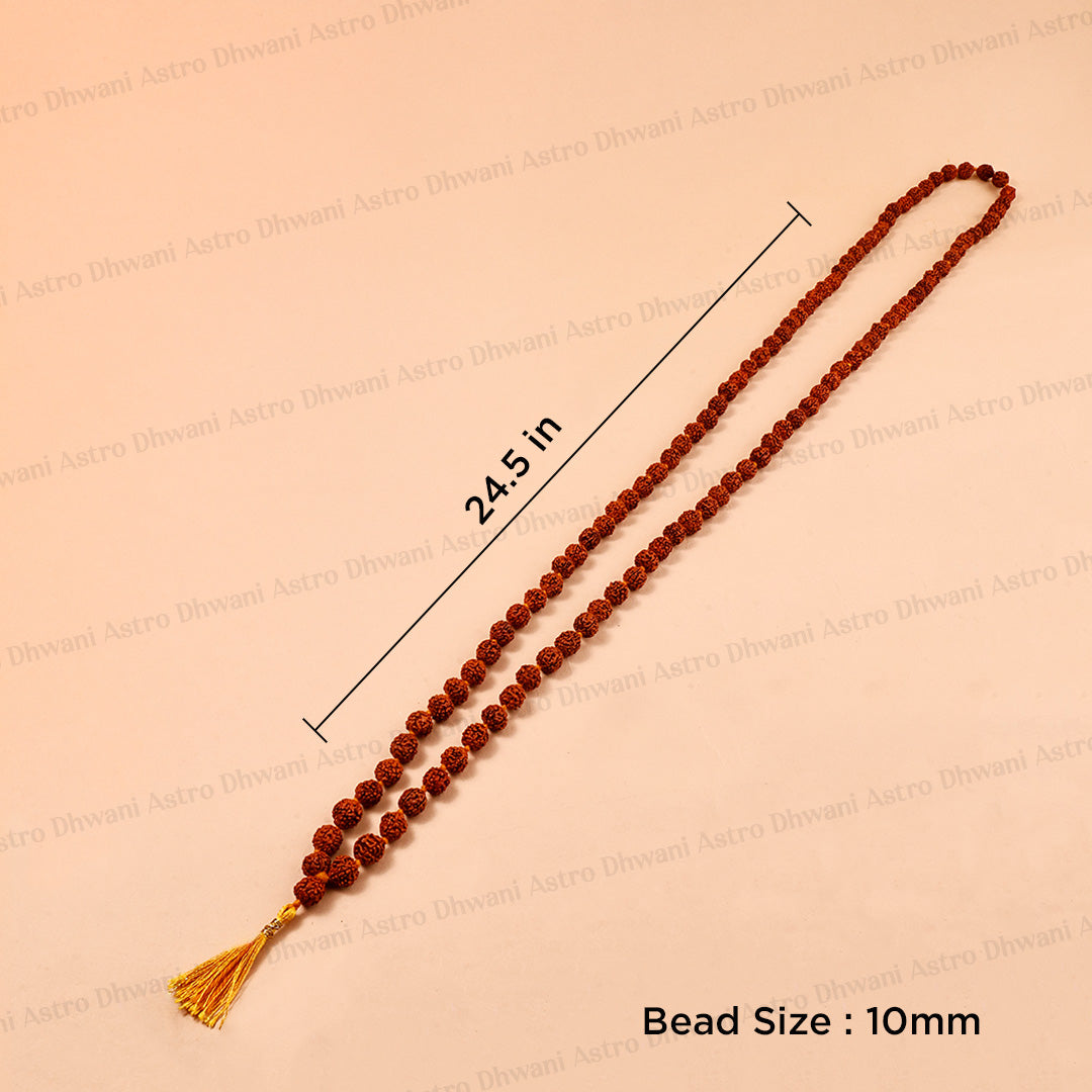 5 Mukhi Rudraksha Mala | Sacred Rudraksha Necklace for Meditation, Prayer, Japa & Spiritual Growth