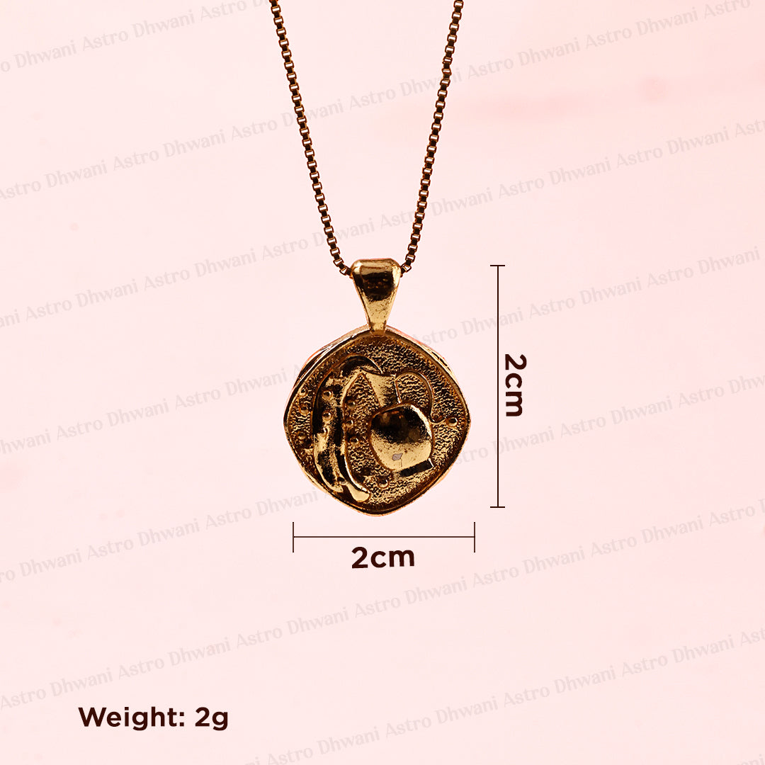 Aquarius Zodiac Sing Gold Plated Pendant for Balances Restless Thoughts