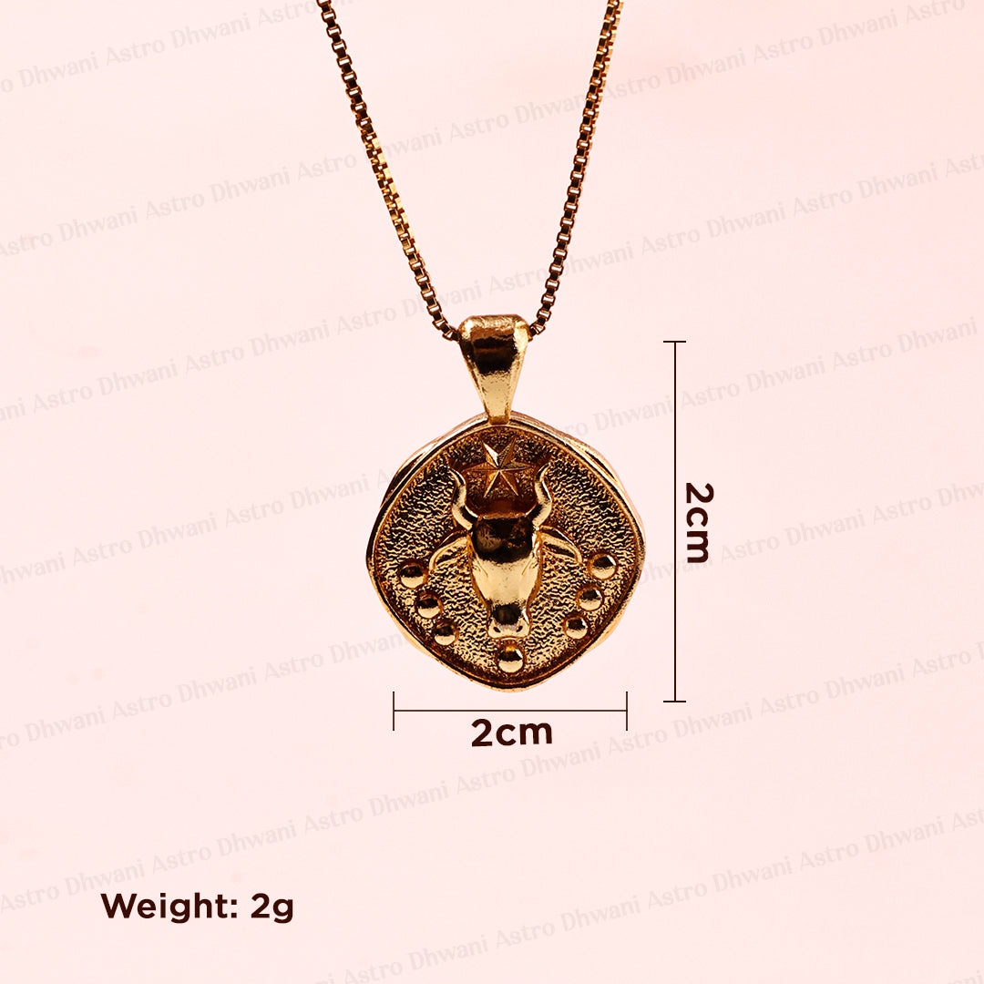Taurus Zodiac Sing Gold Plated Pendant for Comfort & Abundance